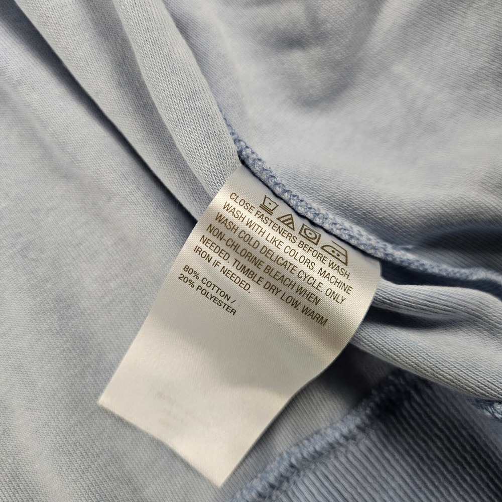 Martha Stewart Signature Light Blue Terry Cloth Full Zip Hoodie Sweater Womens M - Picture 8 of 8